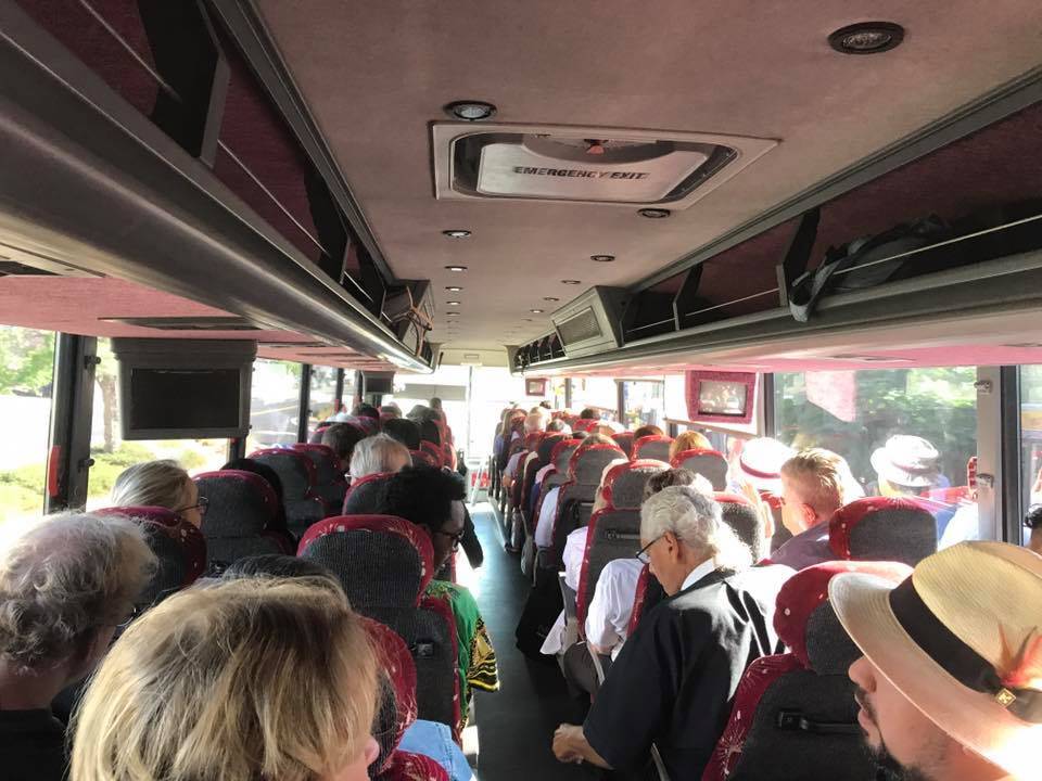 Activists en route to Adelanto. (Photo by Jaime Edwards-Acton)