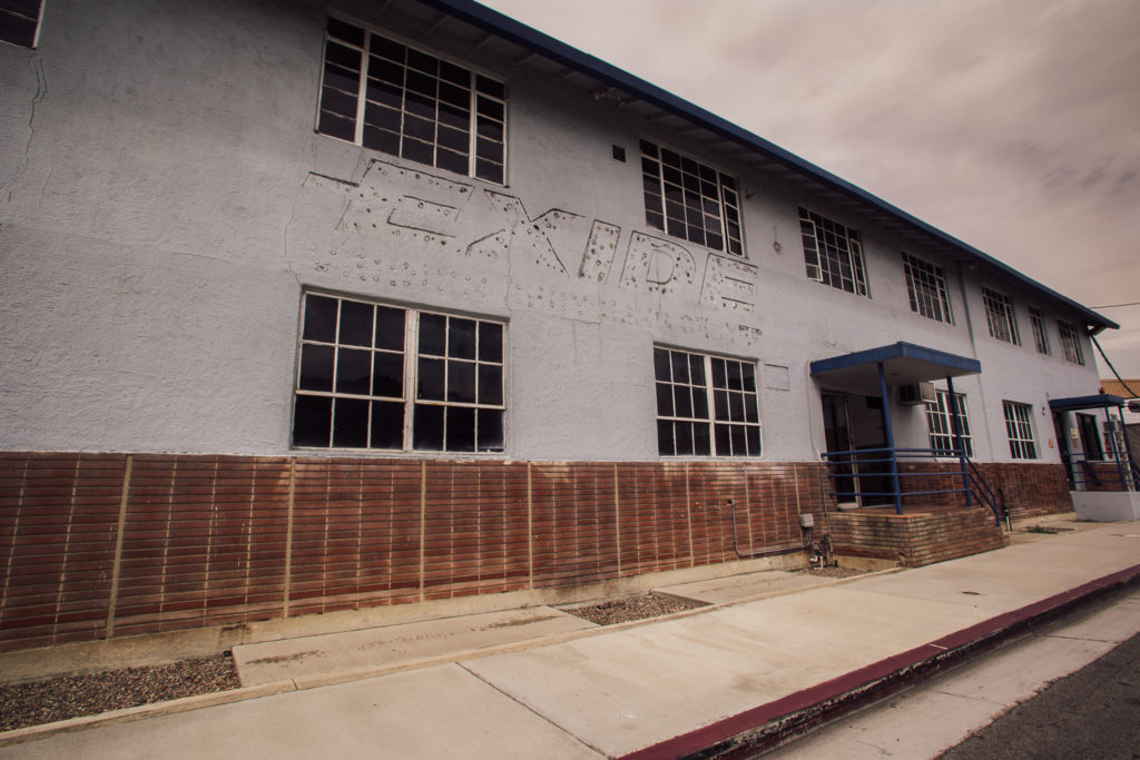 Exterior of the now-shuttered Exide Technologies battery recycling plant in Vernon, California.