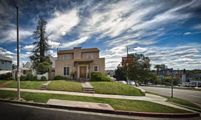 This rent-controlled duplex at 1288 S. Orange Drive is listed on multiple home-sharing platforms in violation of a new Los Angeles city ordinance.